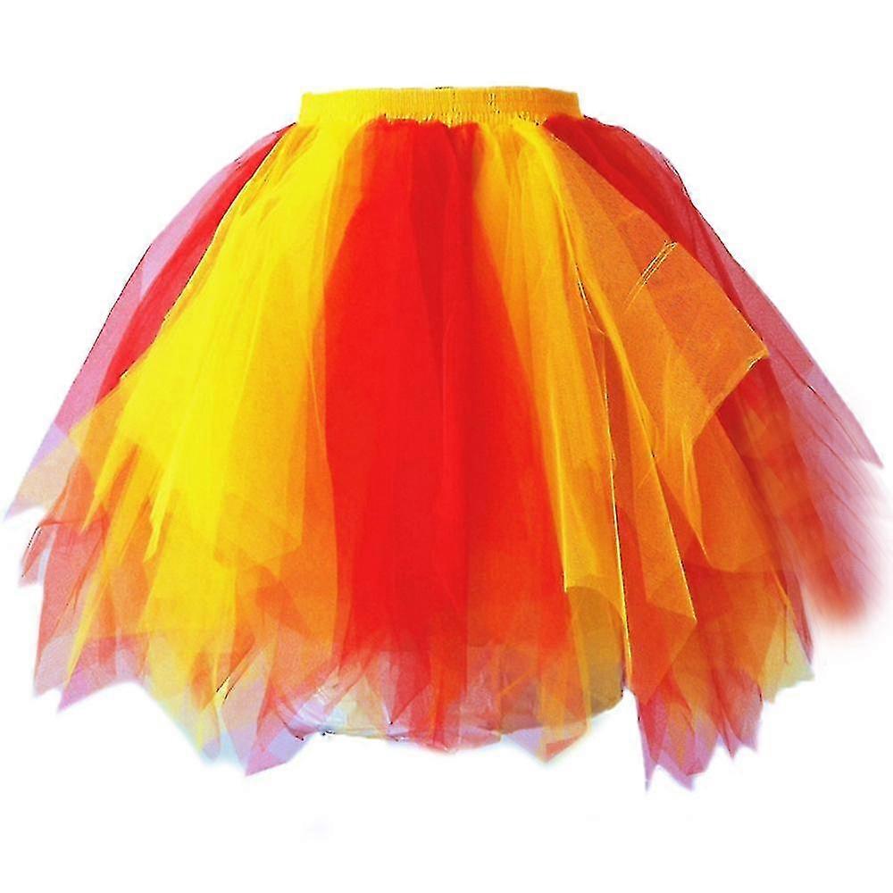女性のレインボースカート女の子のカラフルなチュールペチコートハロウィーンバレエ