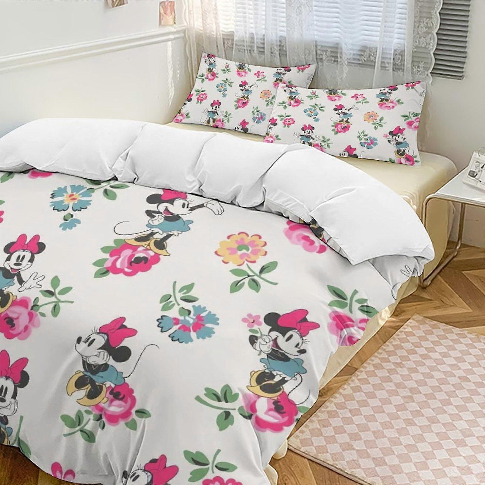v4208  Bed Sheets Bedding Minnie MouseCartoon Collection 3-Piece Comforter Set, Personalized Bedding Decor for Kids And Teens  Bed Sheets  yuq4208
