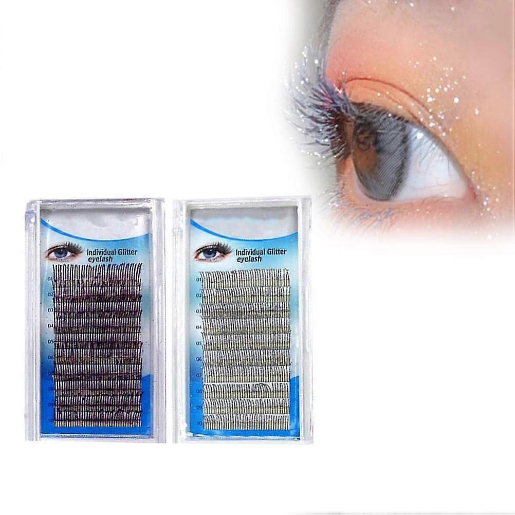 Glitter Eyelash Extensions 0.15 mm C Curl Individual Eyelashes Glitter Shiny False Eyelashes