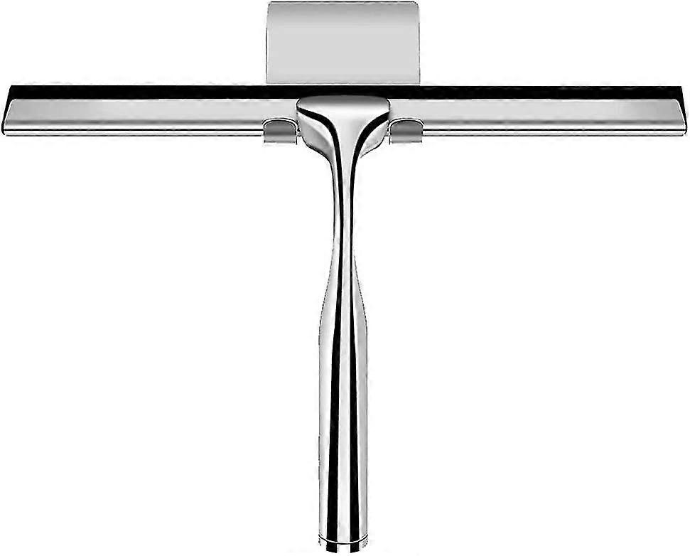 Shower Scraper, No Drilling Shower Scraper, With Adhesive Holder, Window Scraper Stainless Steel, Durable Handle, For Use With Window Cleaners, For Mi