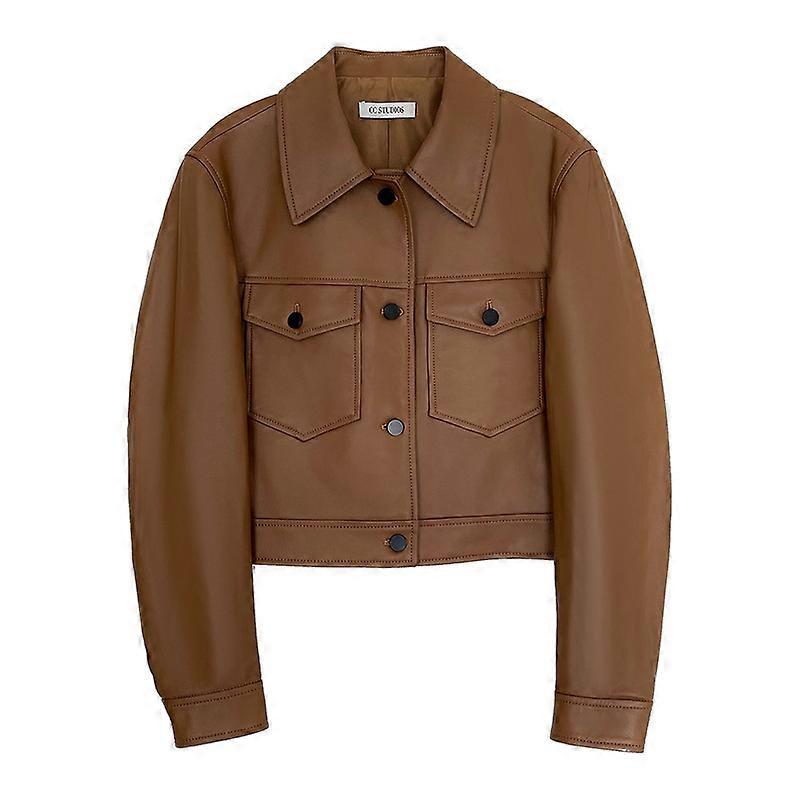 Women's Genuine Sheepskin Leather Lightweight Dad Bomber Jacket