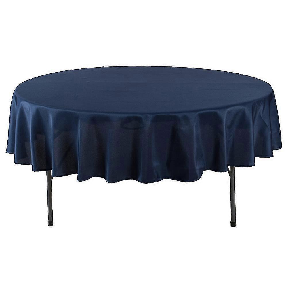Kitchen Dining Room Restaurant Hemming Solid Color Round Tablecloth Party Decor A