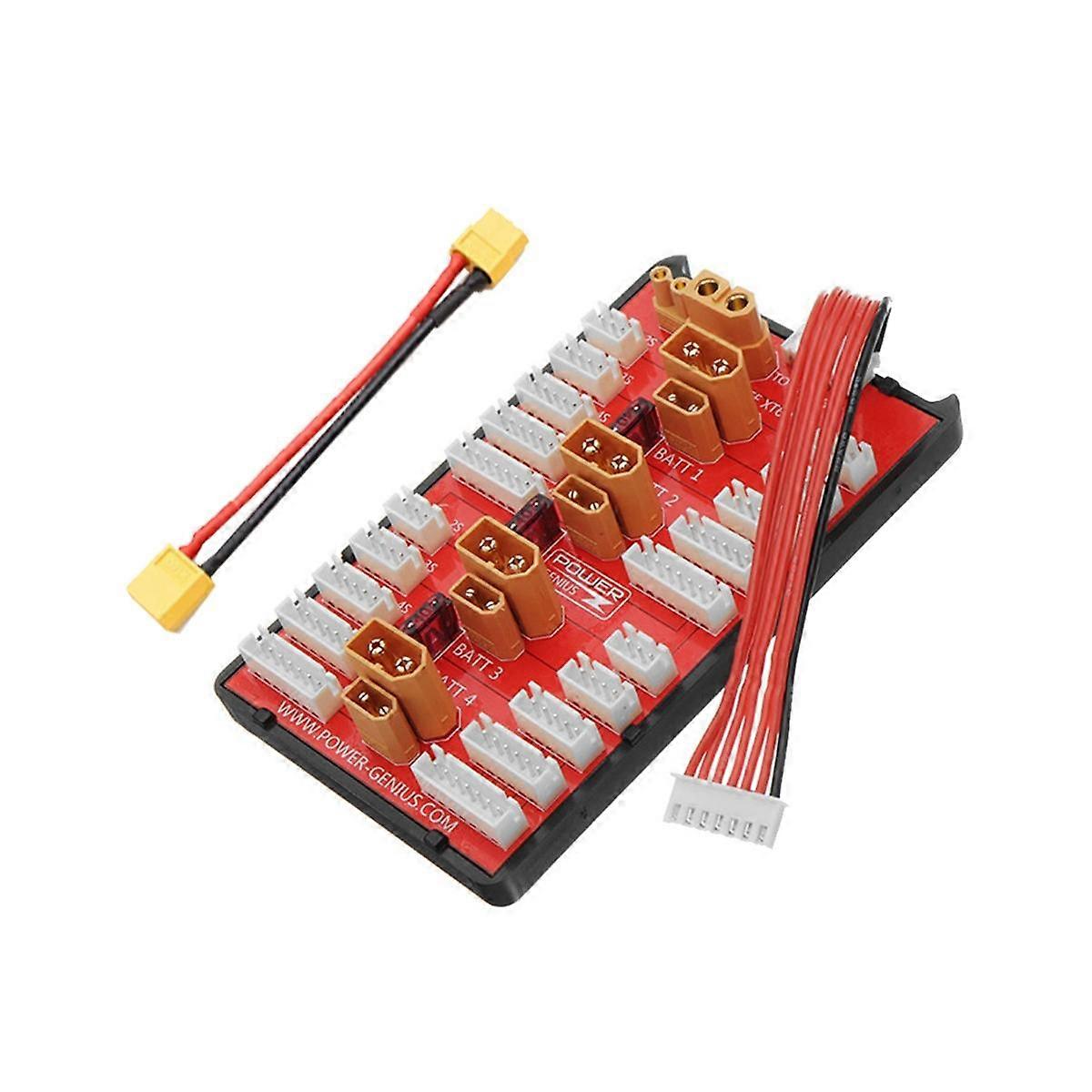 2 IN 1 XT30 XT60 Parallel Charging Board+XT60 Cable Supports 4 Packs 2-6S Lipo Battery for RC Model