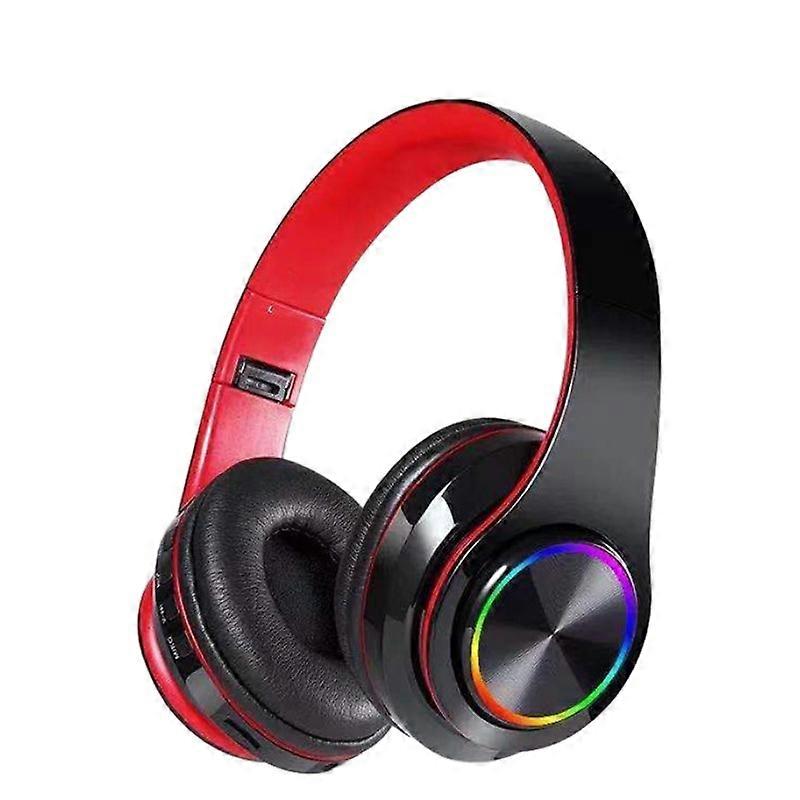 Bluetooth headset headmounted wireless luminous colorful breathing lamp plugin card folding headset