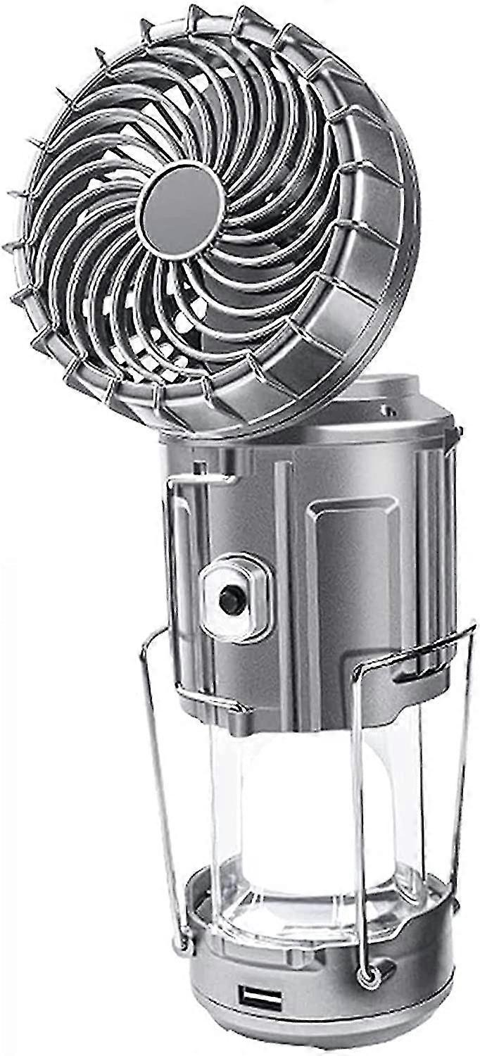 6 في 1 فانوس التخييم الشمسية مع مروحة أدى المشي لمسافات طويلة ضوء المحمولة مصباح الصيد في الهواء الطلق