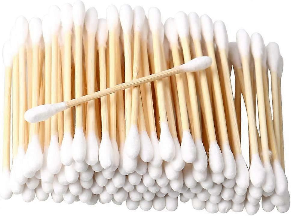 براعم القطن ، براعم قطن الخيزران قابلة للتحلل الحيوي مسحة قطنية يمكن التخلص منها براعم قطنية يمكن التخلص منها للتنظيف واستخدام المكياج 600 قطعة ، أبيض)