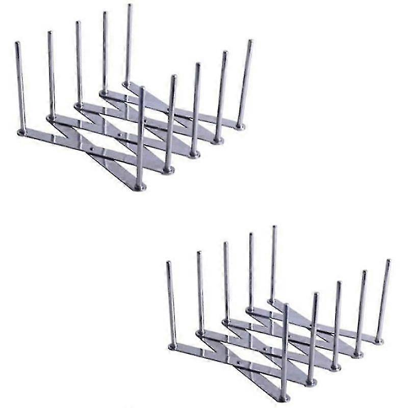 Adjustable Stainless Steel Pot Lid Holder (Silver) (2pcs)