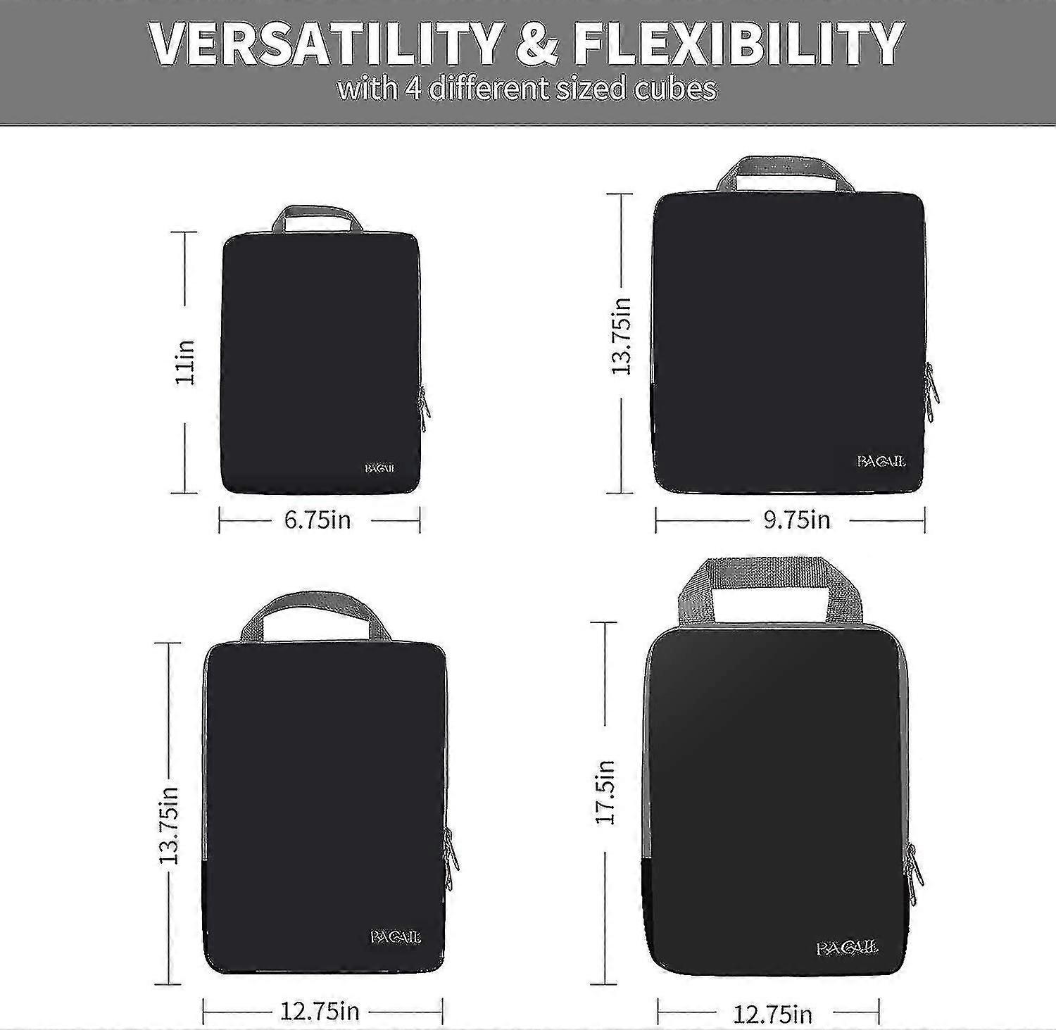 Huoguo 4 Set/5 Set/6 Set Compression Pack Cubes Travel Expandable Pack Organizers