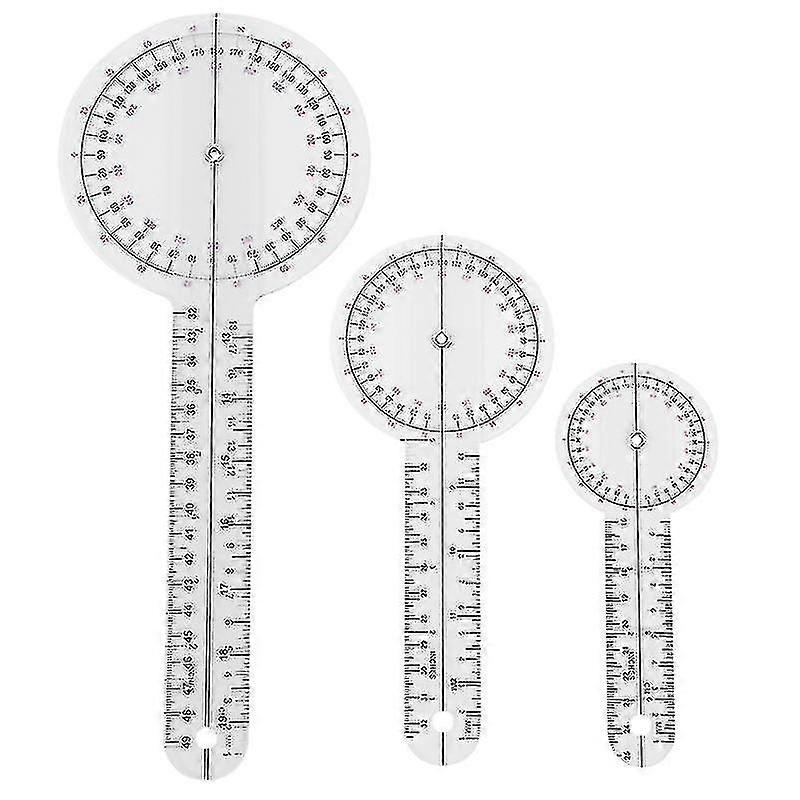 3pcs/set Spinals Goniometer Protractors Userful Multi-ruler Goniometer Angle Spinal Ruler 360 Degre -ayane