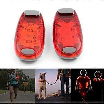 LED Safety Lights 2-Pack - Runners, Cyclists, Walkers, Joggers, Kids, Dogs, - Clip On Wrist, Ankle, Bike, Collar! Emergency warning light (red)