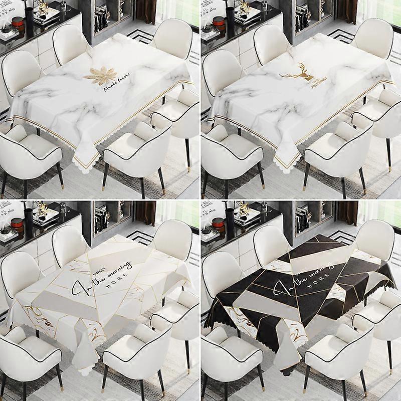 Nordic Style Marble Printing Rectangular Dining Table Tablecloth Coffee Table Mat Kitchen Table Decoration Antifouling Table Mat