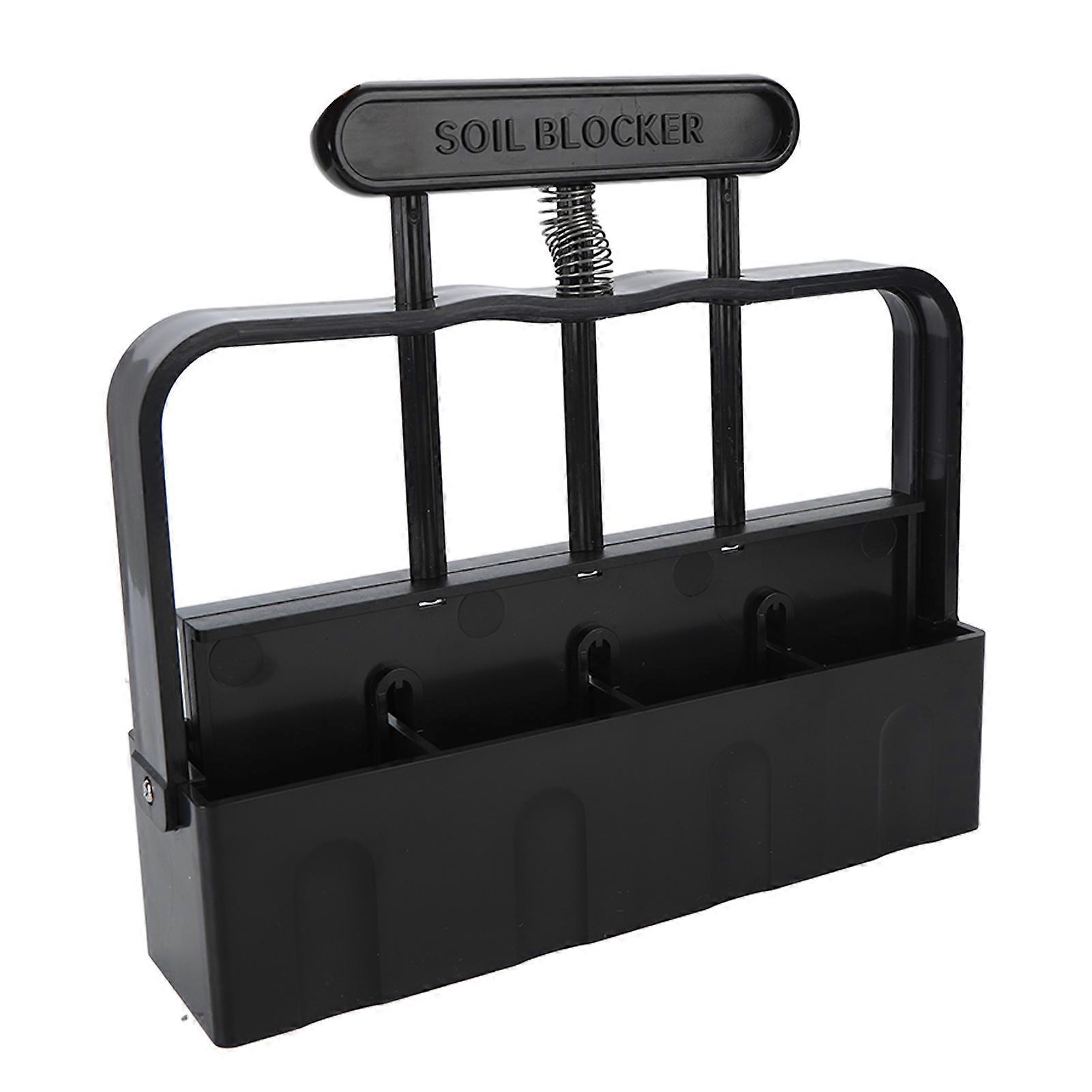 4 Cell ABS Soil Block Maker Tool for Seed Starting Germination with Comfortable Handle