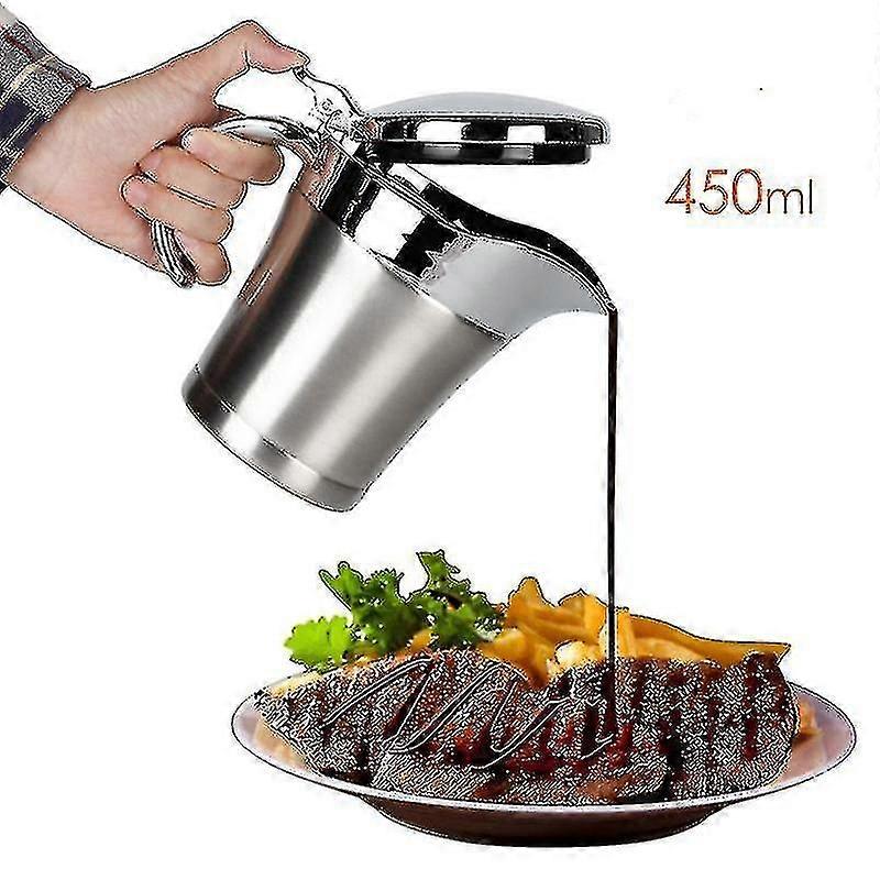 Premium Stainless Steel Thermal Gravy Boat, Double Insulated Elegant Silver Thermal Gravy Boat, Sauce Jug, Perfect For Dinner Parties