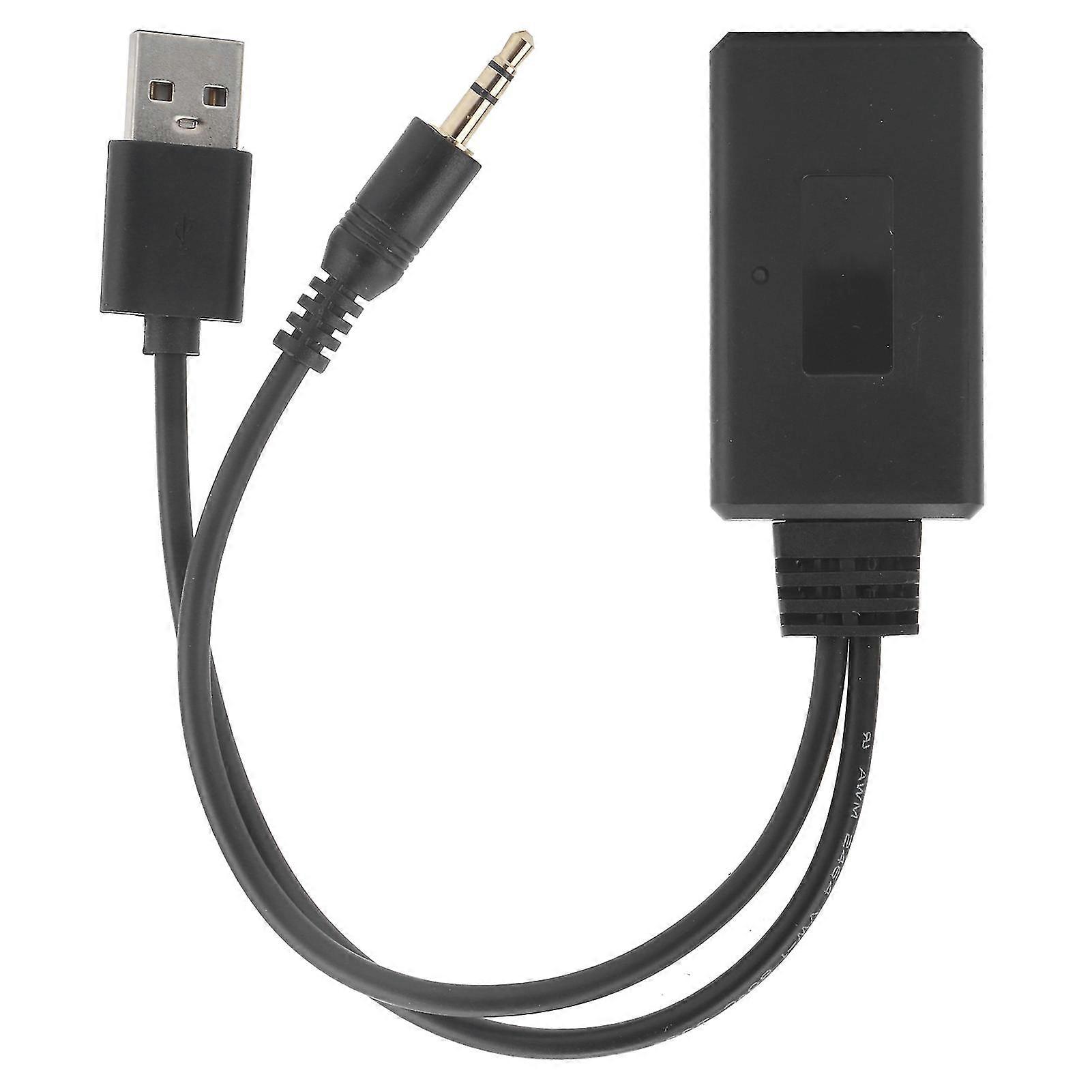 Wireless Bluetooth 5.0 Car Receiver Adapter with Music Player, 3.5mm AUX Connector, and USB Port