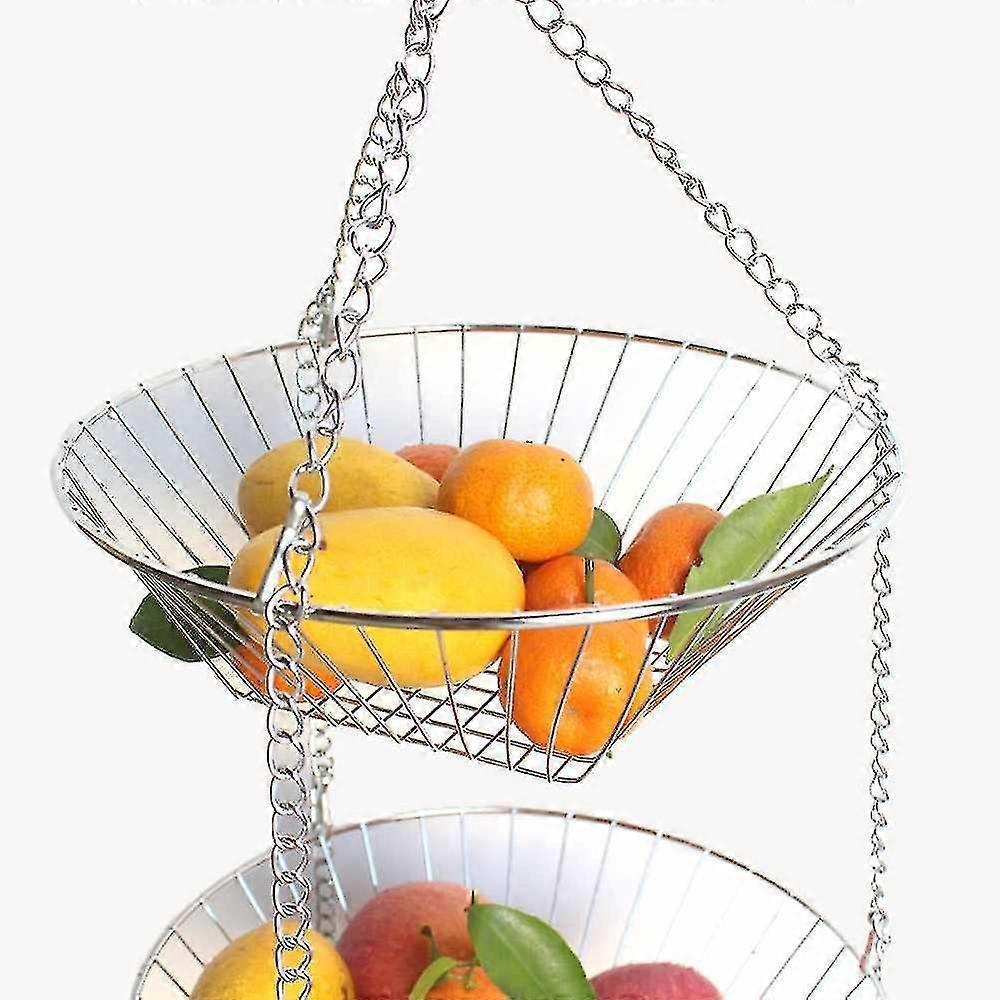 Cesto di frutta appeso In acciaio inossidabile Cesti a 3 strati Per uso domestico