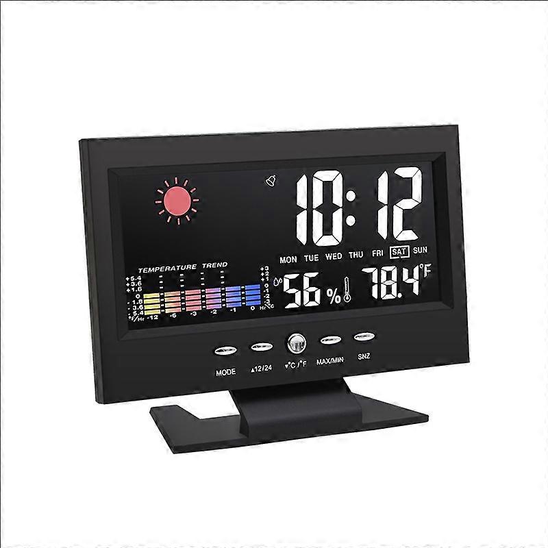 8082T Weather Forecast Clock Black Black