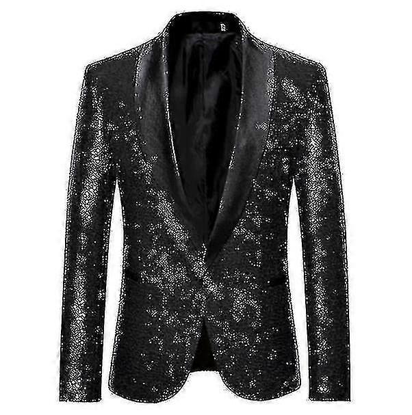 Erkek Moda Payet Casual Blazer Wediing Kutlama Takım Ceket