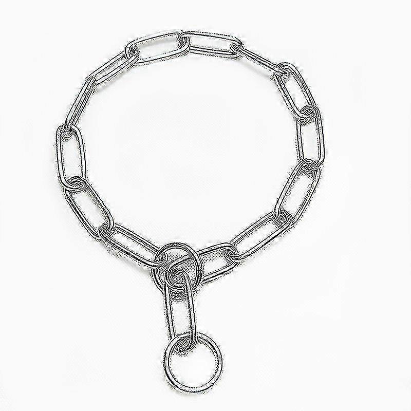 ステンレススチール犬の首輪ペットトレーニングPチェーンビッグドッグアンチバイトネックレスアンチラッシュカラー伸縮式(3個、シルバー)
