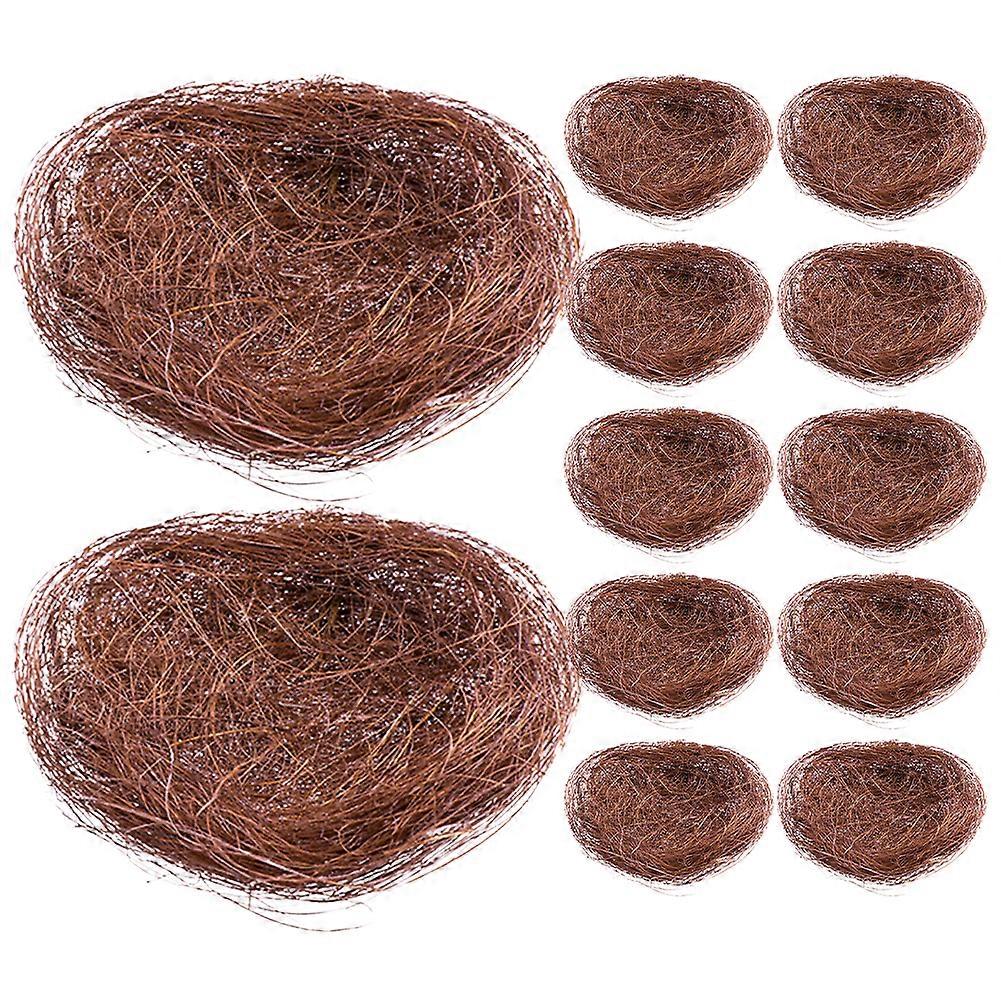 12pcs Artificial Bird Nest Decorative Bird Nest Garden Moss Landscape Decor