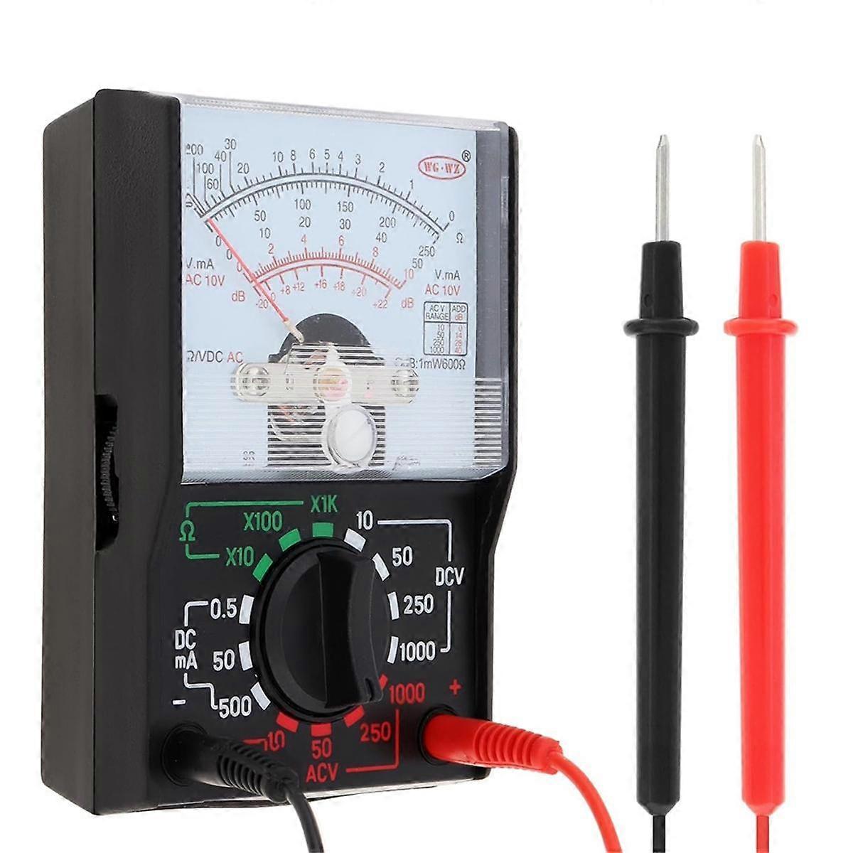 Multimeter, AC/DC Volt 1000V Voltmeter Amp Volt Ohm Voltage Tester Meter with Test Leads and Battery Included