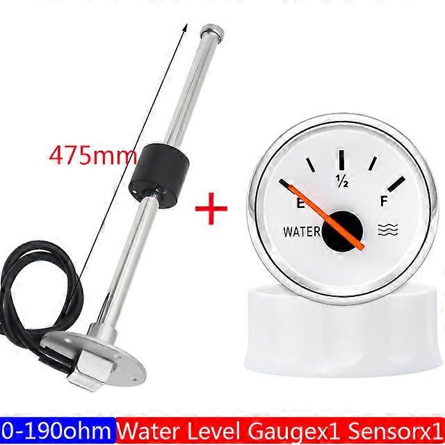 Boat Car 52MM Water Level Gauges 0-190ohm Red Backlight Marine Water Tank Level Indicator Meter Water Level Sensor 100-550MM