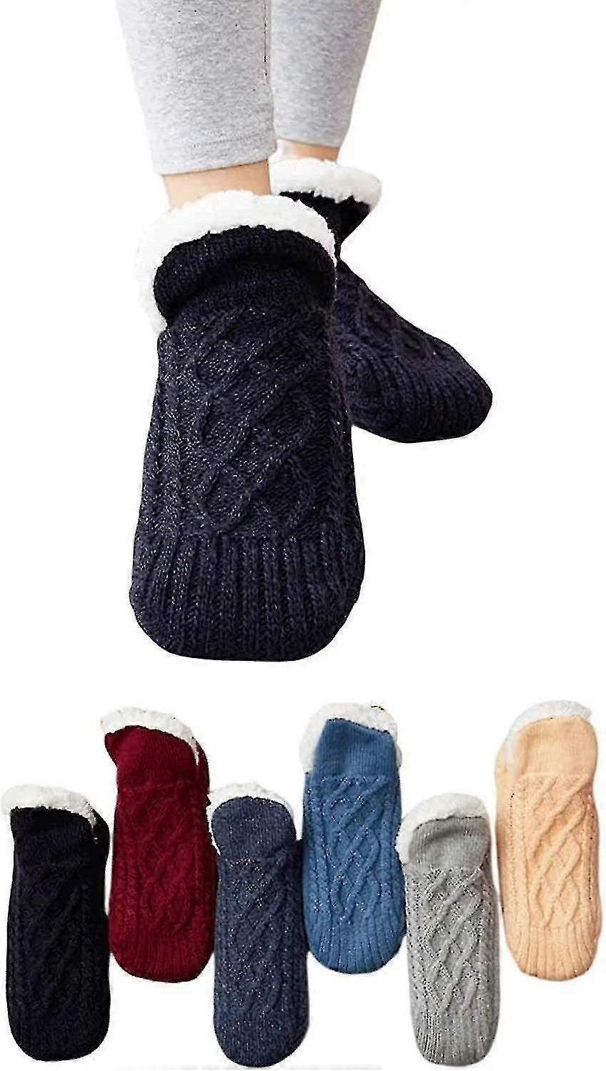 1 زوج منسوجة ومخملية الجوارب الداخلية النعال، أرضية داخلية الجوارب الحرارية غير الانزلاق، وداعا للخدر، Swellin