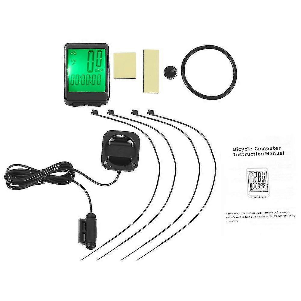 Mountain Road Bike English Code Table Waterproof Wired Luminous Velometer Speedometer