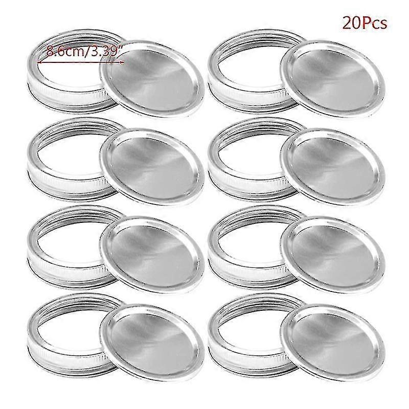 20 Pack Regular Mouth Mason Jar Split-type Lids With Seals Rings Mason Storage Solid Caps