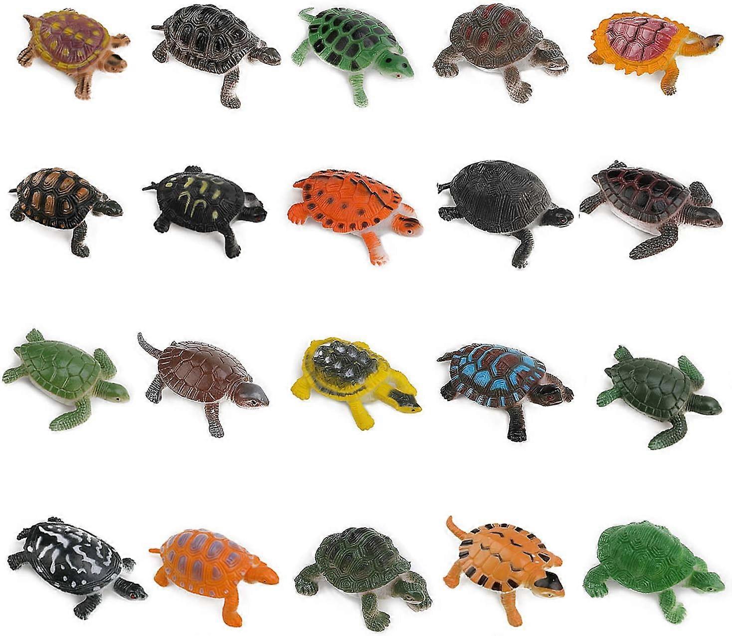20pcs Sea Turtle Figurine Toys, Realistic Sea Turtle Assorted Mini Plastic Turtles