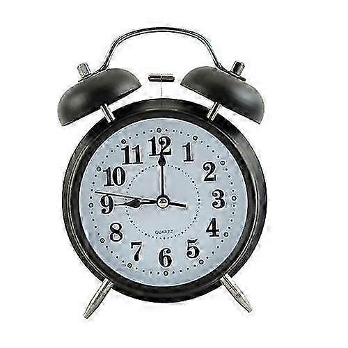 Retro Alarm Clock, Old Fashioned Bedside Alarm Clock With Non Ticking Twin Bell