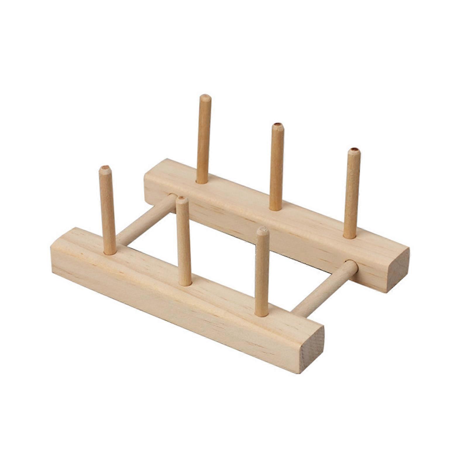 Portable Sewing Thread Rack 6 Spools Sewing Thread Holder Wooden Thread Rack