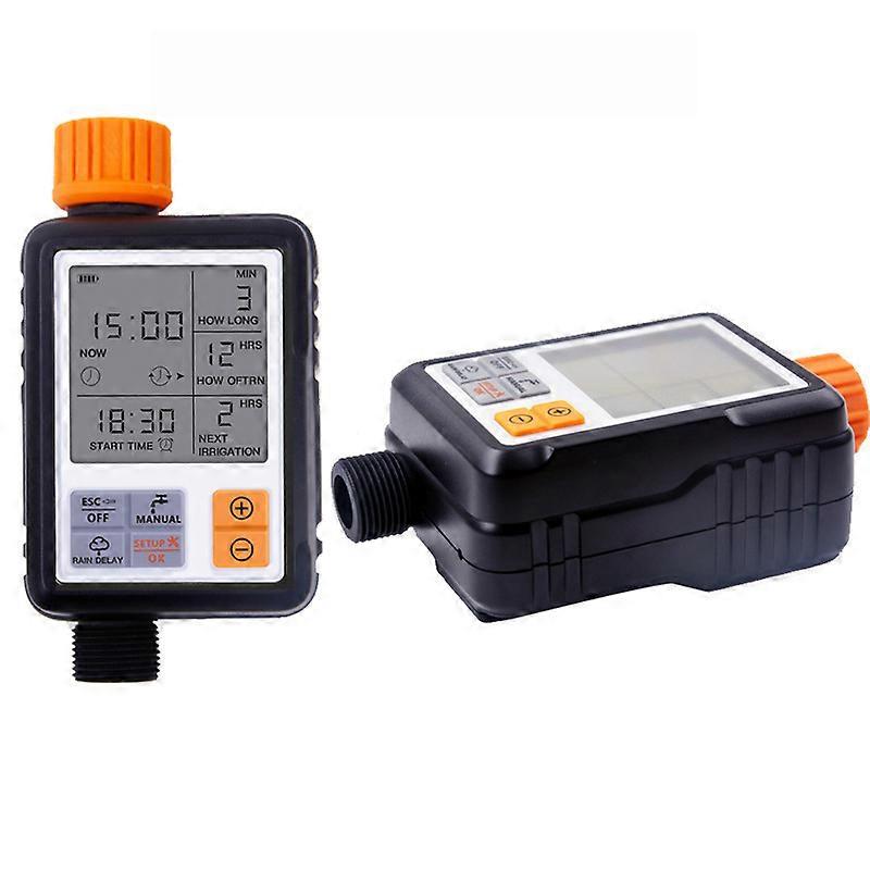 Water Timer Digital Programmable Garden Lawn Tap Computer Hose Faucet Sprinkler Timer Irrigation System Controller/Child Lock Mode/Auto&Manual Mode/Ra