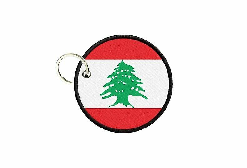 Keychain keys flag lebanon printed round round round