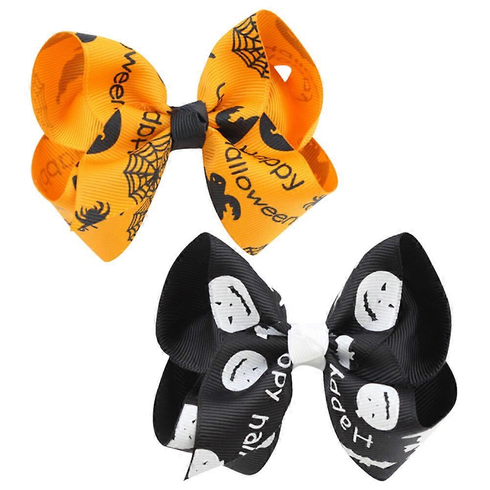 2PCS Per Set Shape Bow Designed Halloween Decor Use Hair Clips