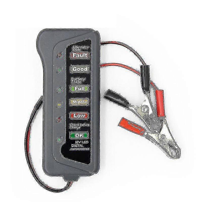 12v Car Battery Tester Digital Alternator Car Tester 6 Lights Display