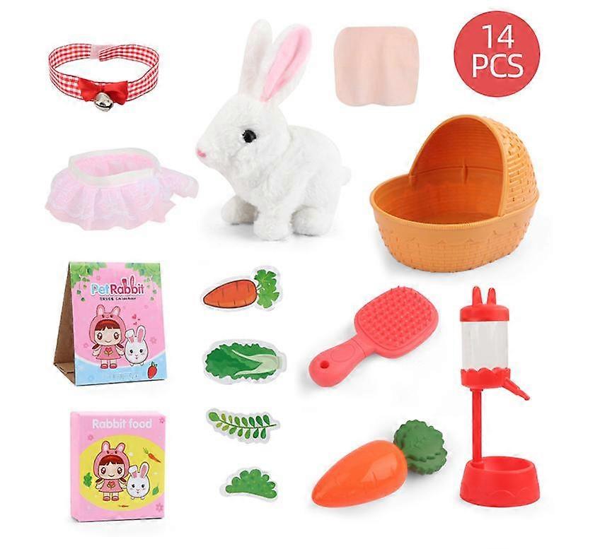 Kid's Complete Simulation Little White Rabbit Pet Play Set