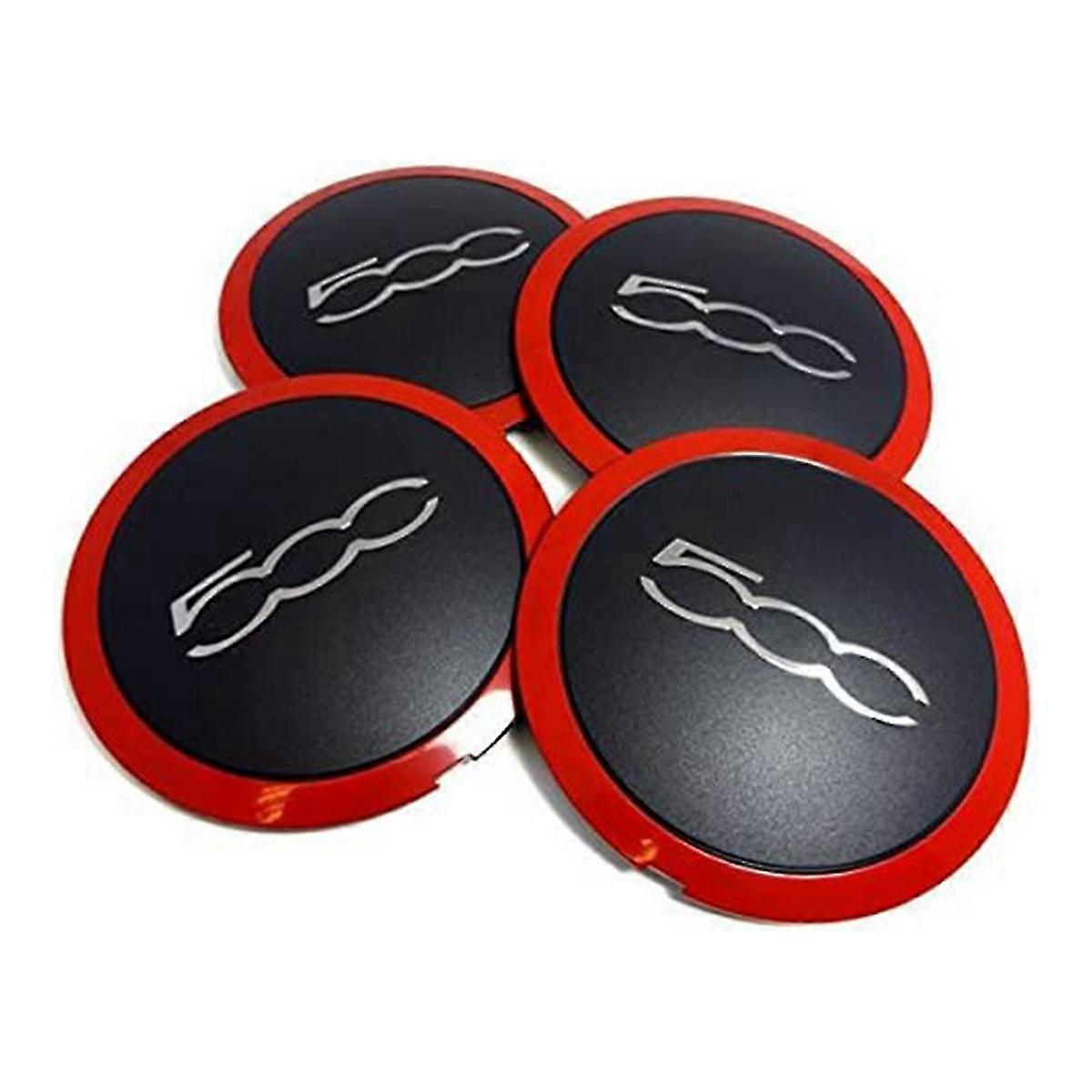 4Pcs 133mm Hubcap για Fiat 500 κεντρικό αυτοκόλλητο εμβλήματος 68078419AC 68078421AC 51884863 κόκκινο