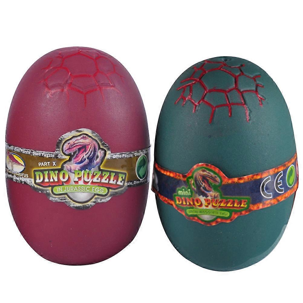 2pcs 4D Stereoscopic Assembled Dinosaur Egg Toy Splicing Dinosaur Model Toy Educational Playthings for Kids Children Random Color and Style