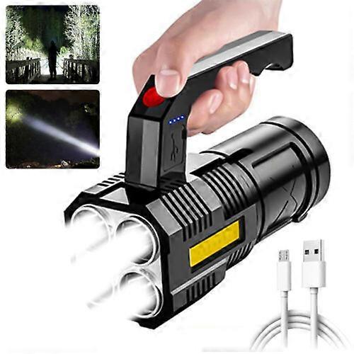 Super Bright Tactical Lamp USB Flashlight LED Work Torch Camping