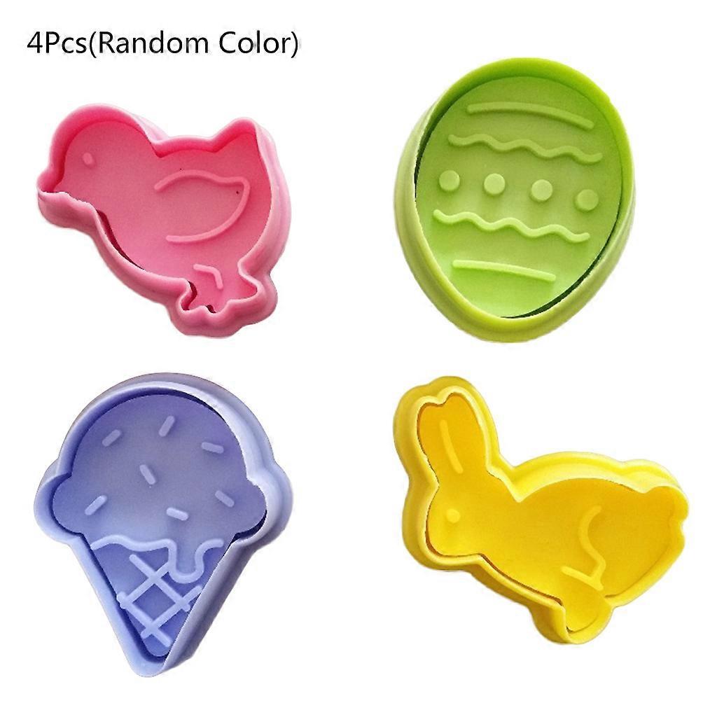  4 PCS Easter Bunny Pattern Plastic Baking Molds Kitchen Biscuit Cookie Cutter