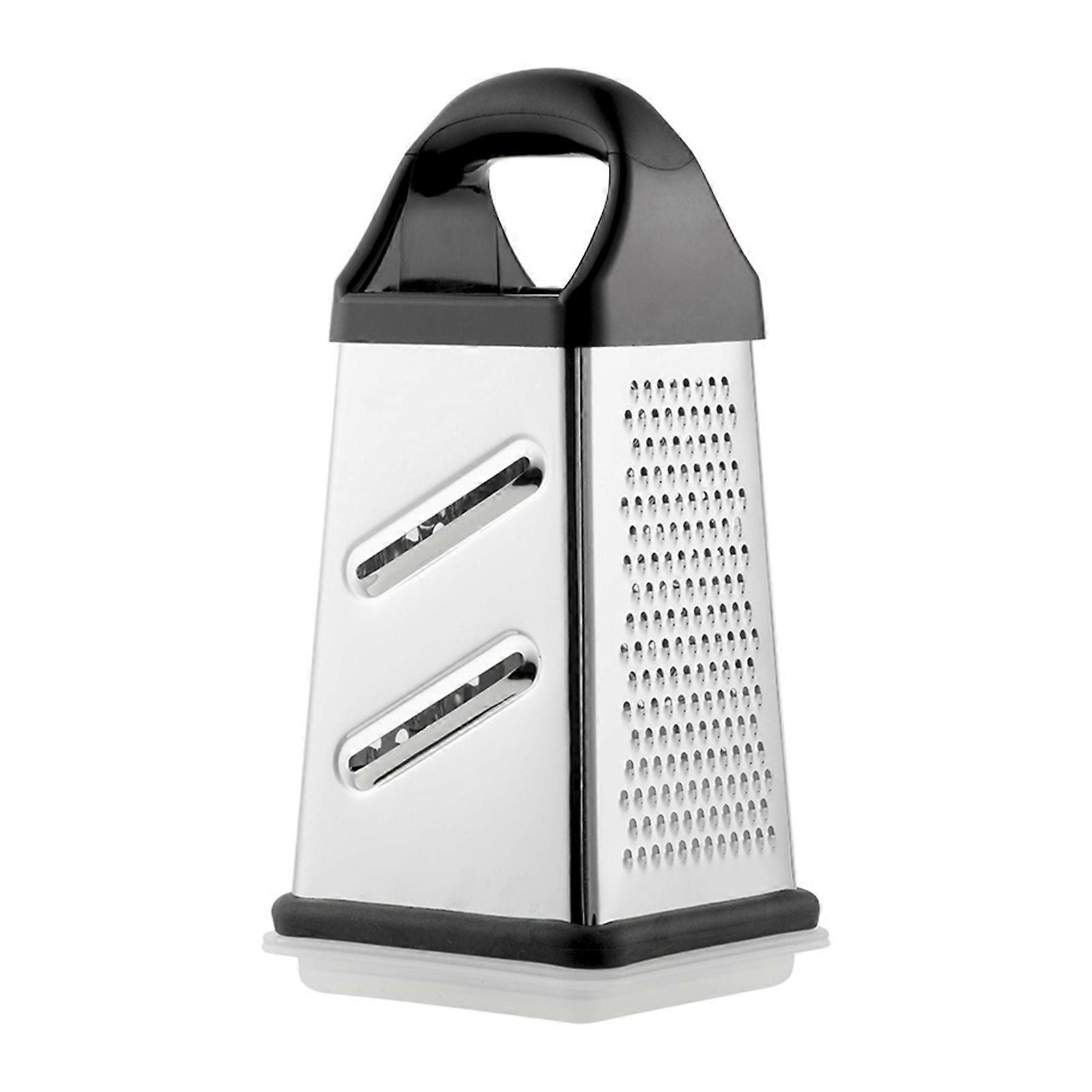Cheese Grater with Container Stainless Steel Box Grater for Vegetables Ginger Potatoes Professional Handheld Grater with 4 Sides Sharp Blades Comfort