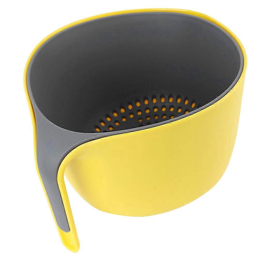 Multifunctional Double Layer Kitchen Vegetable Fruit Storage Draining Basket (Yellow)