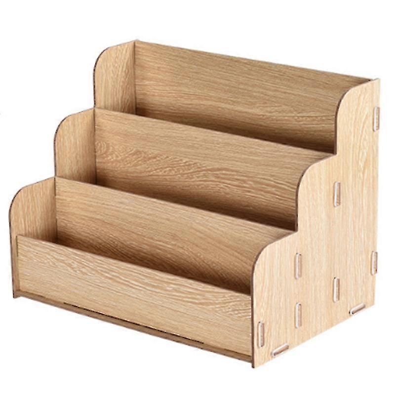 Diy Desktop A4 Wooden File Rack Multifunctional Finishing Office Storage Box Information Rack Offic