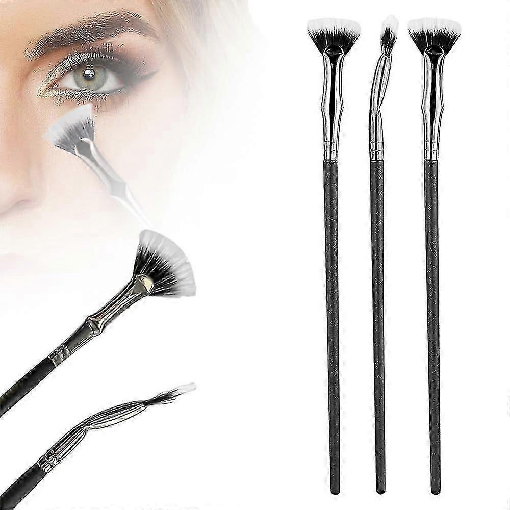 Folding Angle Scalloped Lash Brush, Mascara Fan Brush Eyelash Eyebrow Brush, Eyelash Comb Separator for Upper Lower Eye Lash