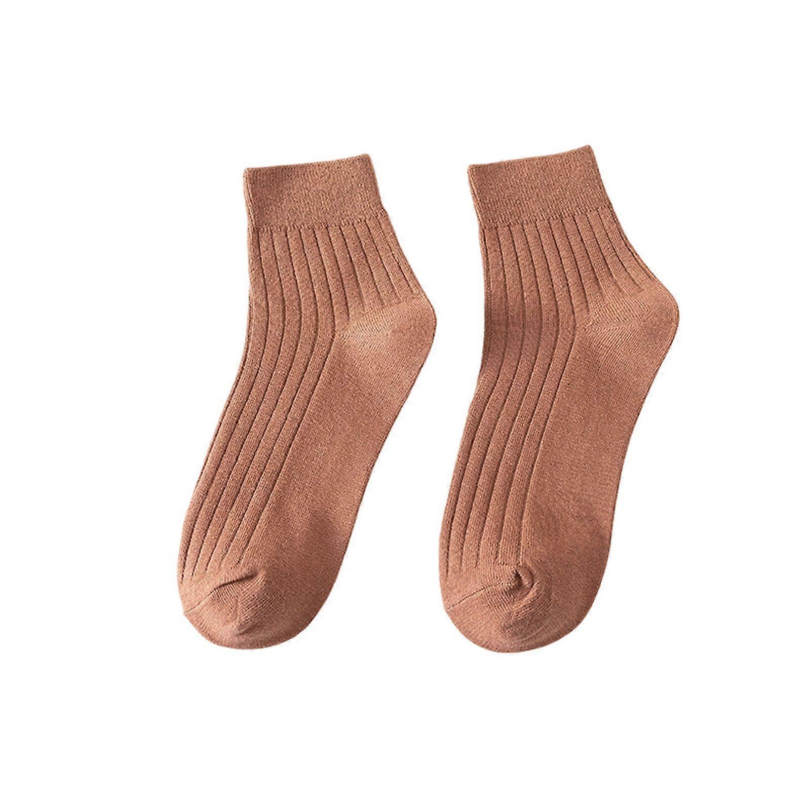 1 Pair Men Cotton Socks Mid-tube Striped No Odor Solid Color High Elasticity Anti-slip Breathable Soft Warm Sweat-absorption Anti-shrink Business Spor