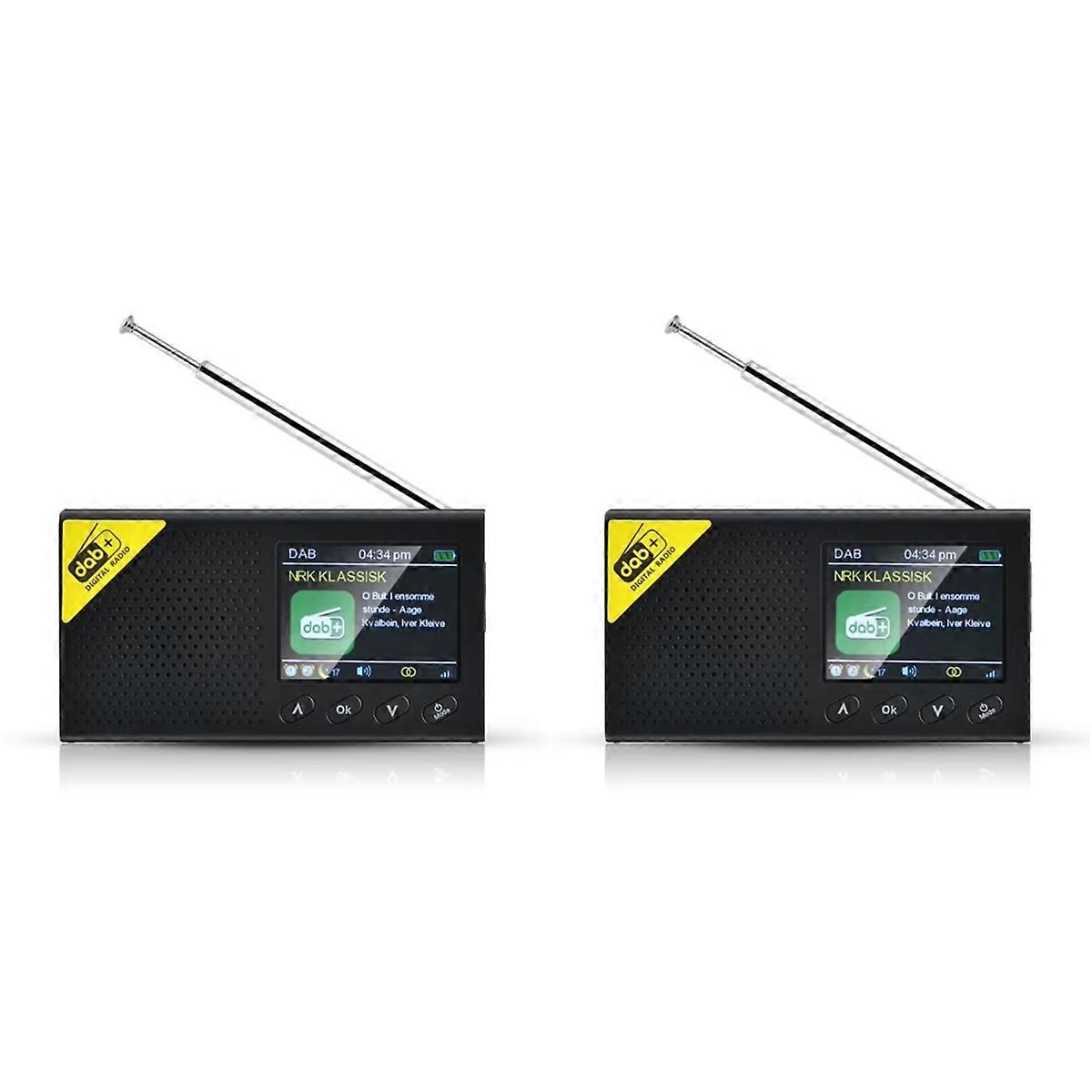 Rádio digital portátil compatível com Bluetooth 5.0 portátil para escritório doméstico com tela LCD de 2,4 polegadas e reprodutor de áudio FM estéreo