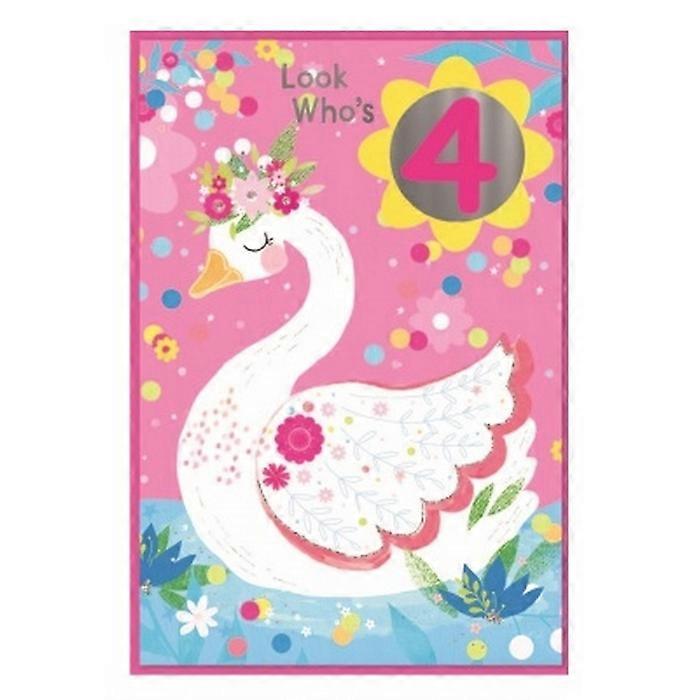 Simon Elvin Swan 4th Birthday Greetings Card (Pack of 6)