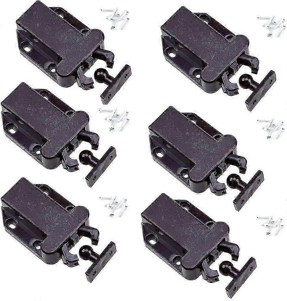 Touch Release Catch Latch, Push To Open Catch Lock With Automatic Pop-up Function Cabinet Lock, Push Latch For Cupboard, Drawer, 6 Pack
