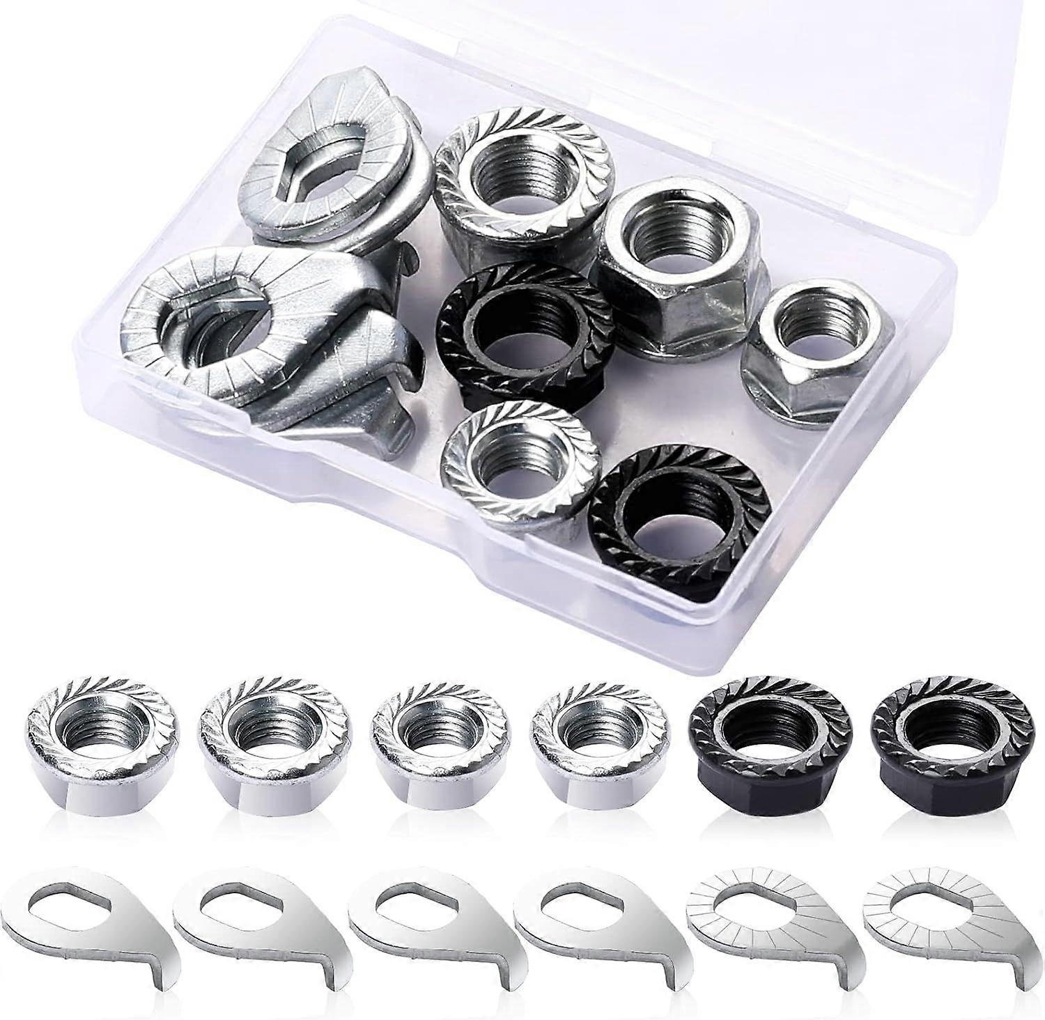 Bicycle wheel axle nut set - 12 pcs, for front and rear wheels