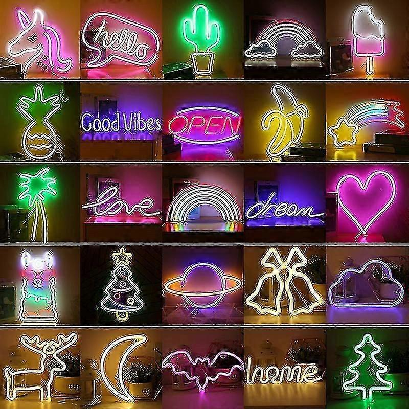 Enseigne lumineuse néon LED arc-en-ciel multicolore pour chambre, maison, fête, mariage, décoration, cadeau de Noël, lampe néon S05